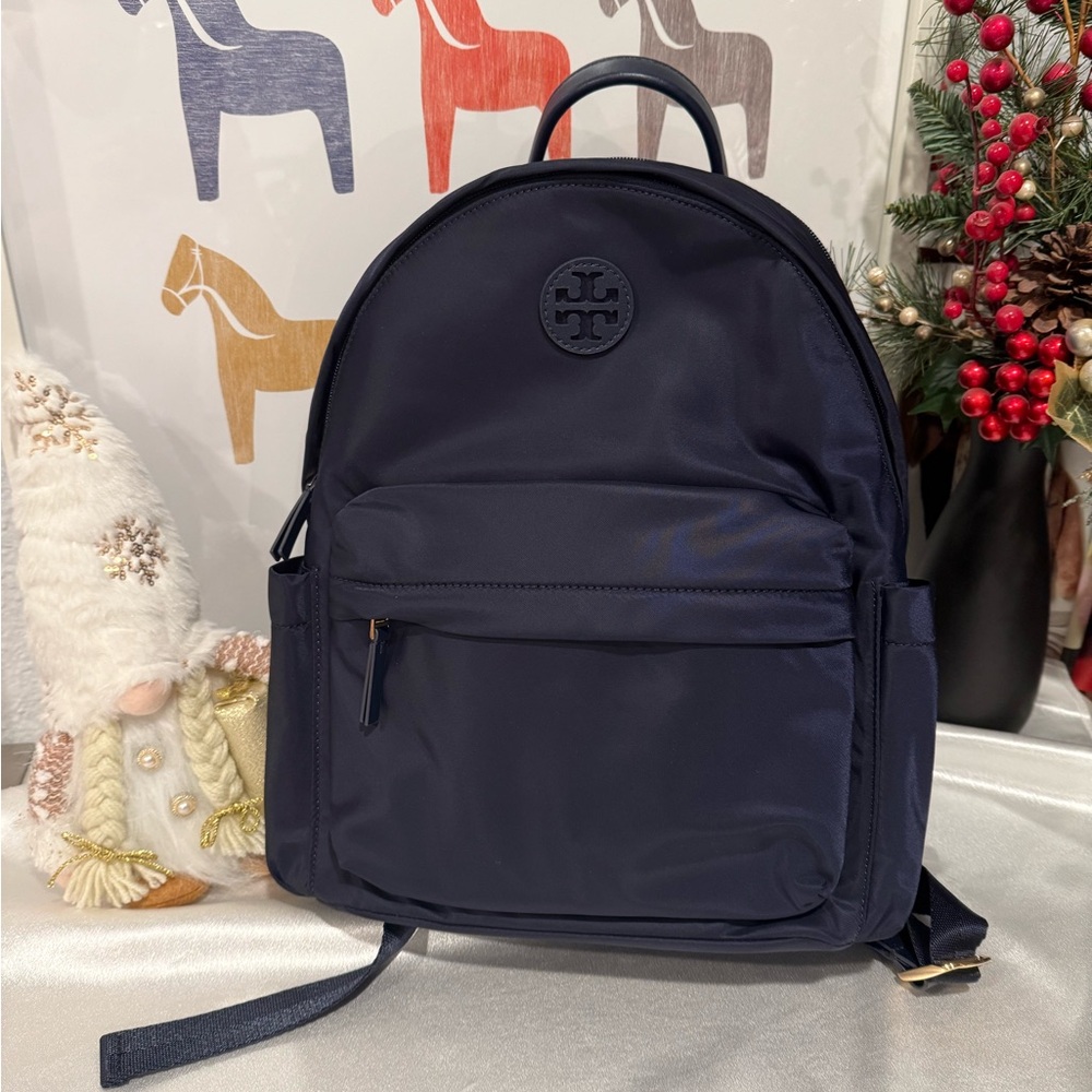 Tory Burch Ella Navy Nylon Backpack 88368